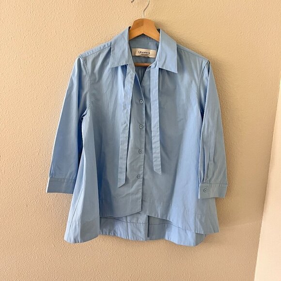 GRAMMAR NYC The Preposition Long Sleeve Button Up Top In Sky Blue US 6‌‌ - Picture 2 of 7